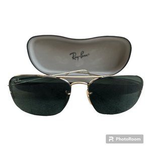 EUC RAY BAN ITALY RB3482 W3359 59/15 GOLD W/ GREEN LENS 5567 with case